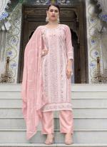 Faux Georgette Pink Eid Wear Embroidery Work Readymade Pakistani Suit